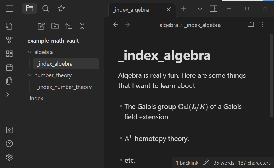 Obsidian renders math