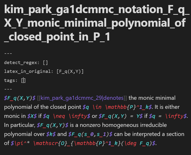 Edit view for notation note summary fixed