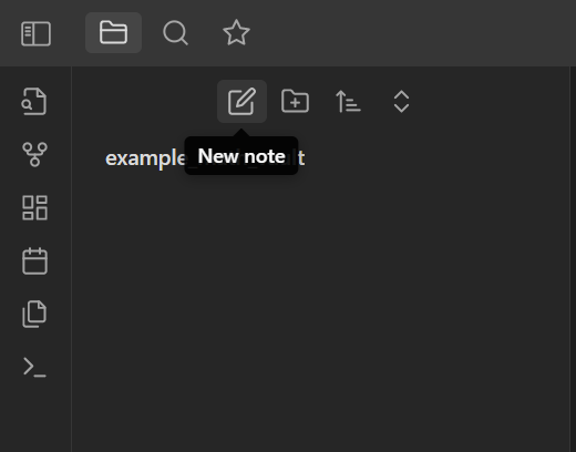 Click on the new note button